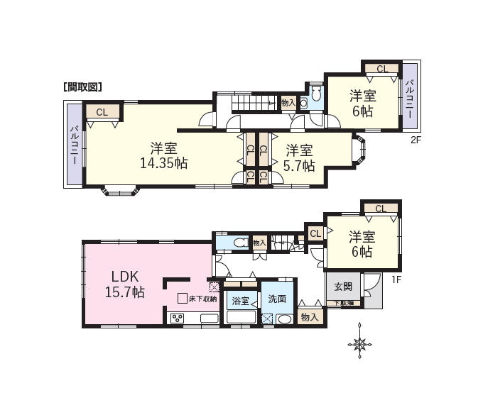 井細田駅 徒歩8分 構造:木造土地面積:115.7平米 ( 34.99坪 ) 建物面積:122.28平米 ( 36.98坪 )